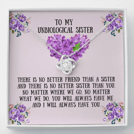 Soul Sister Love Knot Necklace - Unbiological Sister, Soul Sister, Best Friend Gift, Bonus Sister, Bestie Friend Jewelry