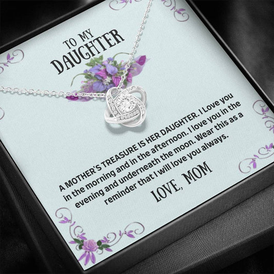 To My Daughter - A Mother's Treasure - Love Knot Necklace