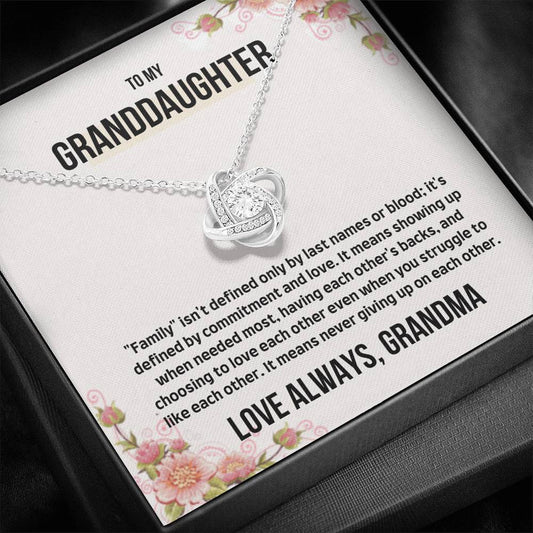 To My Granddaughter - Commitment and Love - Love Knot Necklace