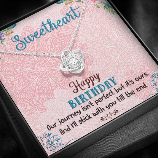 To My Sweetheart - Happy Birthday - Love Knot Necklace, Valentine Gift, Romantic Gift For Girlfriend, Gift For Wife, Fiancé Necklace
