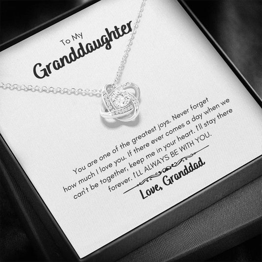 To My Granddaughter - I'll Always Be With You - Love Knot Necklace
