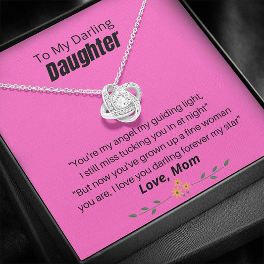 To My Darling Daughter -You're My Angel - Love Knot Necklace