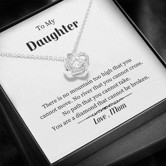 To My Daughter - You Are A Diamond - Love Knot Necklace
