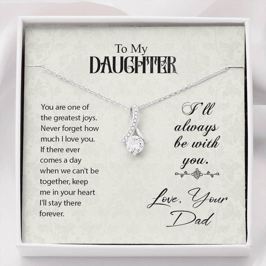 To My Daughter - Alluring Beauty Necklace Gift from Mom to Daughter Necklace for Daughter Gift for Daughter from Mom daughter gift from dad to daughter birthday gift Mother