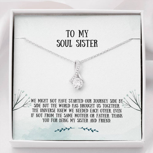 Soul Sister Alluring Beauty Necklace - Unbiological Sister, Soul Sister, Best Friend Gift, Bonus Sister, Bestie Friend Jewelry