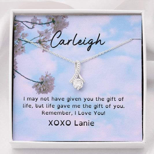 Bonus Daughter - I Love You - Alluring Beauty Necklace, Necklace With Card, Step Daughter Gift, Adoptive Daughter Necklace, Bonus Daughter