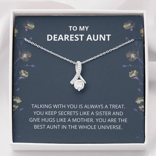 Dearest Aunt - Always A Treat Alluring Beauty Necklace - Gift For Aunt, Aunt Gift, Aunt, Auntie, Card For Aunt, Auntie Gift, Aunt And Niece Gift, Aunty Birthday, Best Aunt Gift