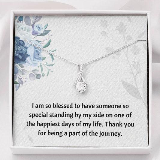 Bridesmaid - Part of the Journey - Alluring Beauty Necklace - Engagement Gift for Daughter, Bridesmaid Necklace, Wedding Shower Gift For Daughter, Bridesmaid Gift