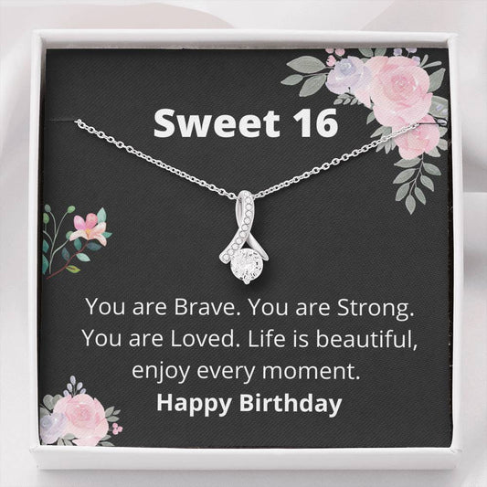 Sweet 16-Life is Beautiful-Alluring Beauty Necklace-sweet 16 gift, sweet sixteen, sweet sixteen birthday, sweet 16, sweet 16 necklace, sweet 16th, sweet 16 keychain