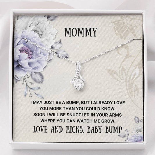 To My Mommy - Love You More - Alluring Beauty Necklace - Baby Mother, New Mommy Gift, New Mom Jewelry, New Mom Necklace, New Mother Gift, Baby Shower Gift, Pregnancy Gift