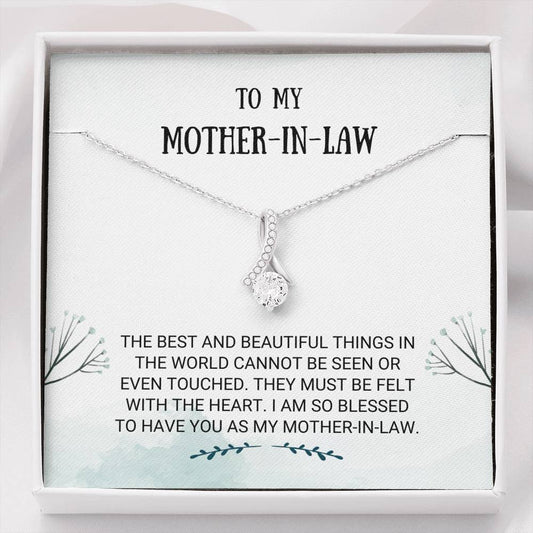 To My Mother-In-Law - Alluring Beauty Necklace, Step Mom, Mothers Day, Mother In Law, Bonus Mom Jewelry, Step Parent Gift,  Personalized Jewelry For Mom, From Step Daughter