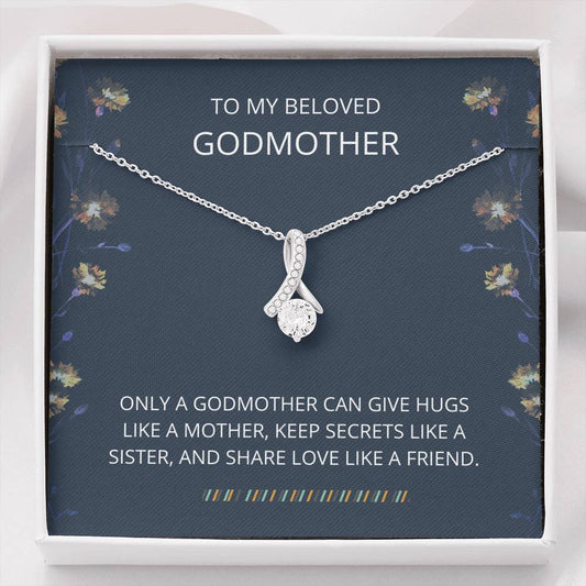 Godmother Gift - Alluring Beauty Necklace For Godmother, Jewelry Thank You Gifts, Best Godmother Present, Wedding Thank You Card For Godmother, Proposal, Fairy