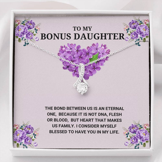 To My Bonus Daughter - Alluring Beauty Necklace, Step Daughter, Adopted Daughter, Daughter In Law Gift, Future Daughter, From Step Dad, From Step Mom