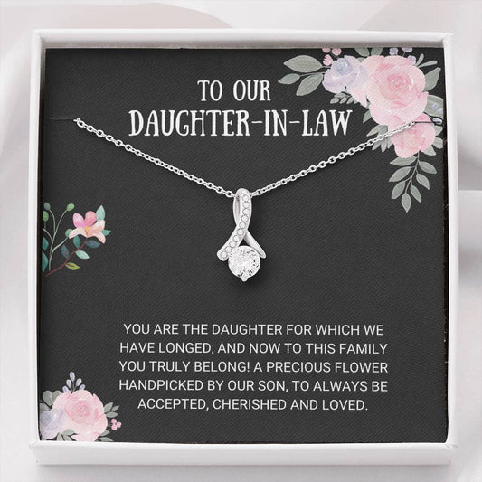 To My Daughter-In-Law - Alluring Beauty Necklace, Step Daughter, Adopted Daughter, Daughter In Law Gift, Future Daughter, From Step Dad, From Step Mom