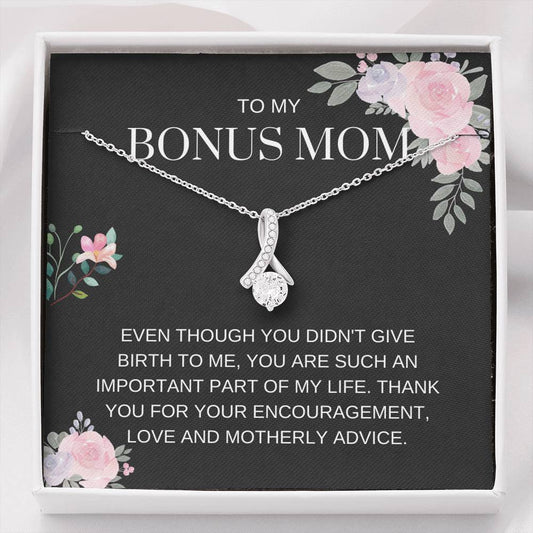Bonus Mom - My Life - Alluring Beauty Necklace - for step mom, gift for bonus Mom, bonus mom jewelry, mothers day, mother in law, parents wedding, step parent gift
