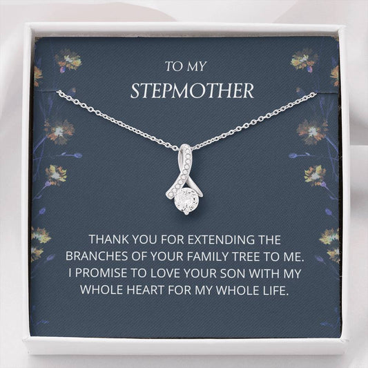 To My Stepmother - Alluring Beauty Necklace, Step Mom, Mothers Day, Mother In Law, Bonus Mom Jewelry, Step Parent Gift,  Personalized Jewelry For Mom, From Step Daughter