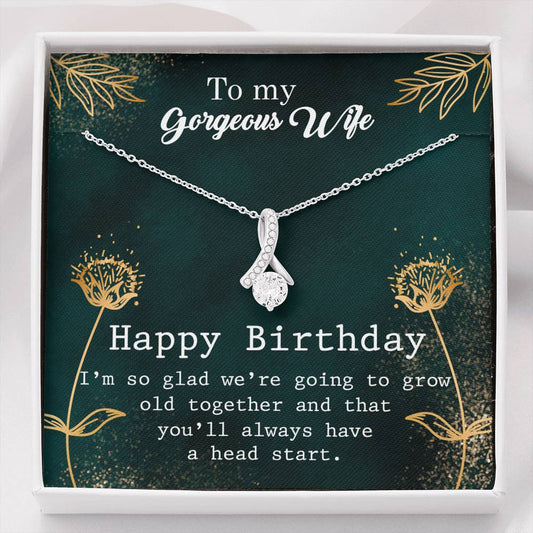 To My Gorgeous Wife - Happy Birthday - Alluring Beauty Necklace, Wife Necklace, Valentines Gift For Wife, Gift From Husband, Birthday Gift