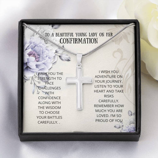 Confirmation - Wisdom to Choose Artisan Cross Necklace - Confirmation Card, Gifts, Baptism Gift, Presents, Jewelry, Boy Confirmation, Girl Confirmation, Confirmation Party