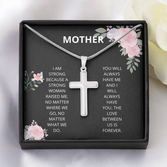 Mother - Strong Woman Artisan Cross Necklace - Mothers Day Gift, Mothers Day Card, Child Mother, Grandmother and Daughter, Happy Mothers Day, Necklace, Mother of the Bride