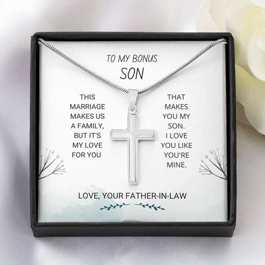Bonus Son, Gift Of You Artisan Cross Necklace, Gift For Bonus Son, Bonus Son Gift, Son Gifts, Birthday Gift, Wedding Gifts, Foster Son, Son' s Day Gift