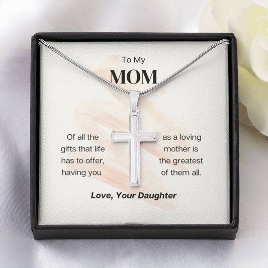 To My Mom - The Greatest Of Them All - Artisan Cross Necklace