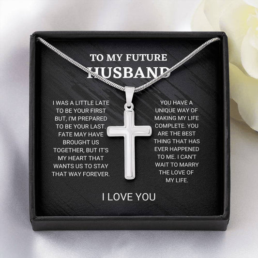 Future Husband - Best Thing Artisan Cross Necklace, Future Husband Gift, Husband Birthday, Anniversary Gift, Card For Husband, Gift For Husband, Wife To Husband, Gift Ideas
