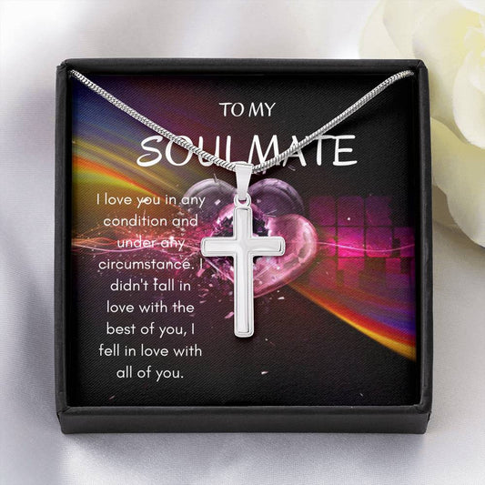 To My Soulmate - I Love You - Artisan Cross Necklace