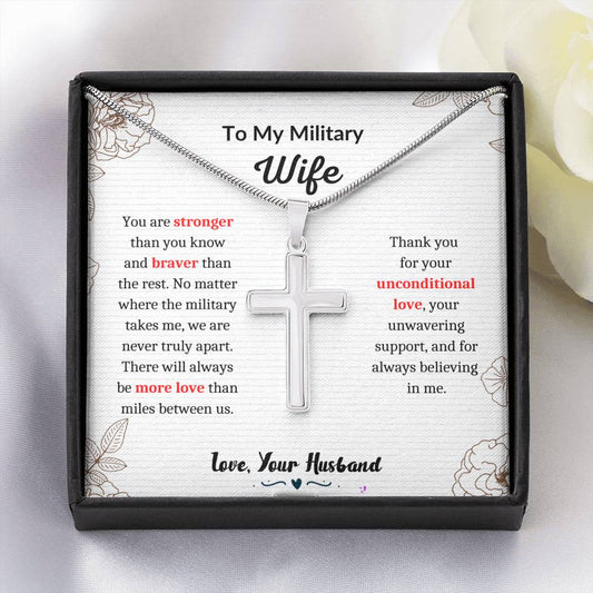 Military Wife Artisan Cross Necklace, Army Wife, Military Wife Gift, Necklace For Military Wife, Military Spouse Gift, Mother's Day Gift, Deployment Gift, Military Gift Ideas