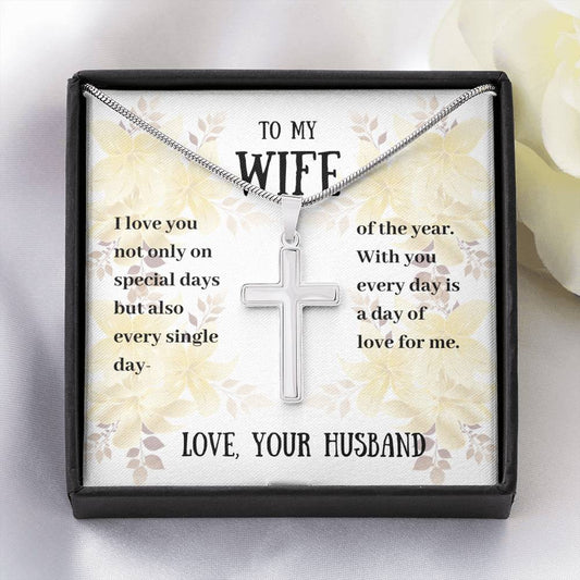 To My Wife - I Love You - Artisan Cross Necklace