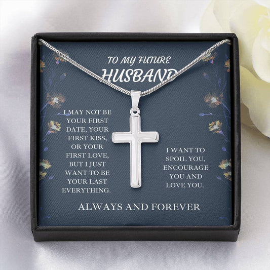 Future Husband Artisan Cross Necklace, Future Husband Gift, Husband Birthday, Anniversary Gift, Card For Husband, Gift For Husband, Wife To Husband,  Future Soulmate, Gift Idea