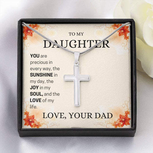 To My Daughter - You Are Precious - Artisan Cross Necklace