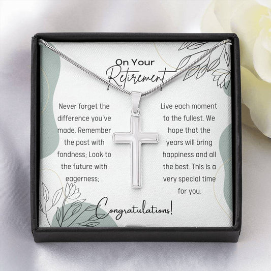 Retirement Gift - Gift For Retirement, Retirement Gift Idea, Retirement Party, Early Retirement, Retirement Gifts For Women, Retirement Artisan Cross Necklace For Colleagues