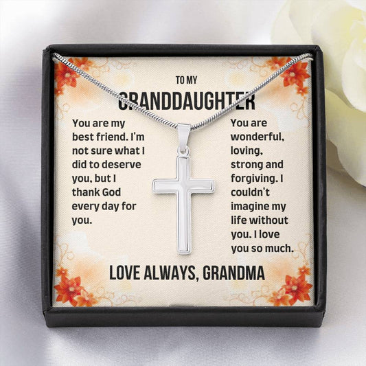 To My Granddaughter - You Are My Best Friend - Artisan Cross Necklace