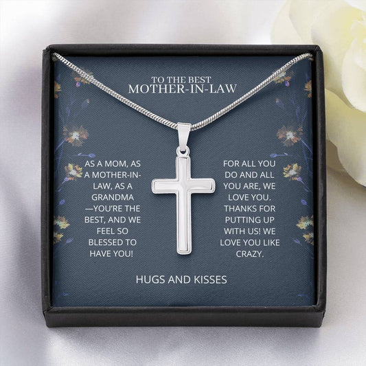 Mom - You're the Best Artisan Cross Necklace, Mothers Day Gift, Mothers Day Card, Grandmother and Mother, Mother of the Bride, Gift, Mother of the Groom, Mother-in-Law Gift