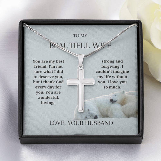 To My Wife - You Are My Best Friend - Artisan Cross Necklace