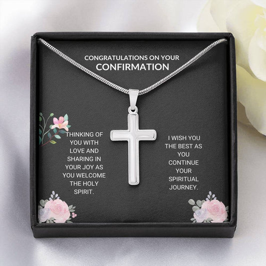 Confirmation - Spiritual Journey Artisan Cross Necklace Confirmation Card, Gifts, Baptism Gift, Presents, Jewelry, Boy Confirmation, Girl Confirmation, Confirmation Party