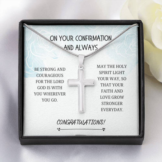 Confirmation - Be Strong Artisan Cross Necklace, Confirmation Card, Gifts, Baptism Gift, Presents, Jewelry, Boy Confirmation, Girl Confirmation, Confirmation Party, Gift Idea