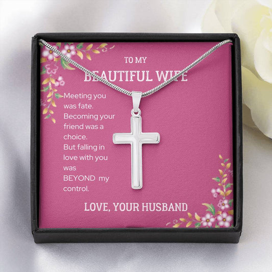 To My Wife - Meeting You Was Fate - Artisan Cross Necklace