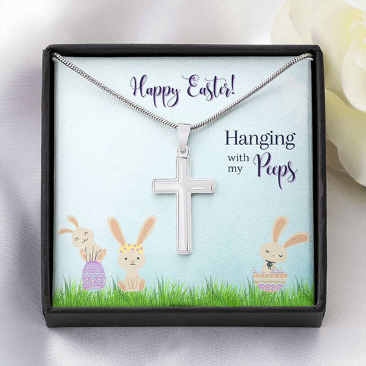 Easter Gift, Blessings Hope and Love, Christ Locket, Necklace With Message, Happy Easter Day, Easter Pendant, Easter Artisan Cross Necklace