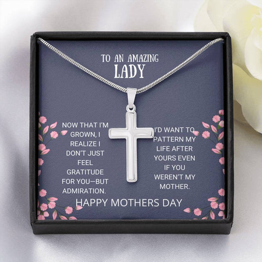 Mother - Admiration Artisan Cross Necklace, Mothers Day Gift, Gift, Mothers Day Card, Child Mother Gift, Happy Mothers Day, Jewelry, Mom Gift, Mother's Daughter Gift