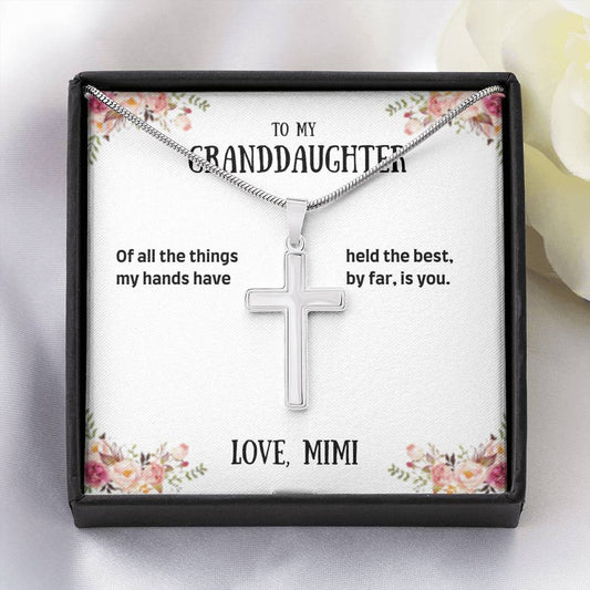 To My Granddaughter - Of All The Things - Artisan Cross Necklace
