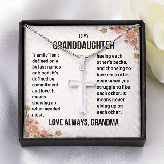 To My Granddaughter - Commitment and Love - Artisan Cross Necklace