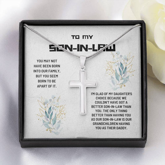 Son-In-Law Artisan Cross Necklace, Gift For Son-In-Law, Son-In-Law Gift, Son-In-Law Present, Son-In-Law Birthday, Son-In-Law Card, Son-In-Law Gift Idea,  Jewelry, Wedding Gift