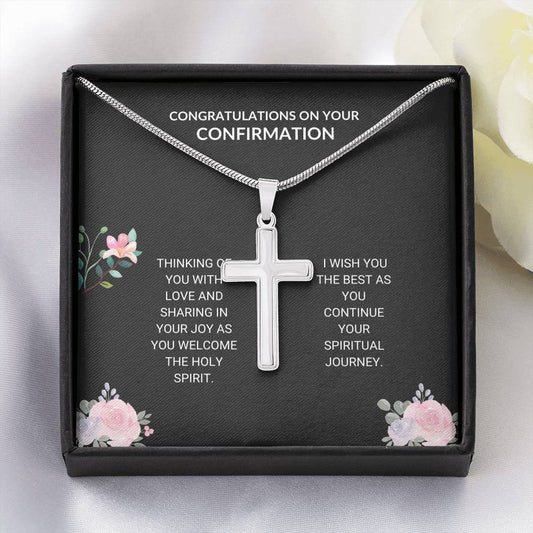 Confirmation - Spiritual Journey Artisan Cross Necklace Confirmation Card, Gifts, Baptism Gift, Presents, Jewelry, Boy Confirmation, Girl Confirmation, Confirmation Party