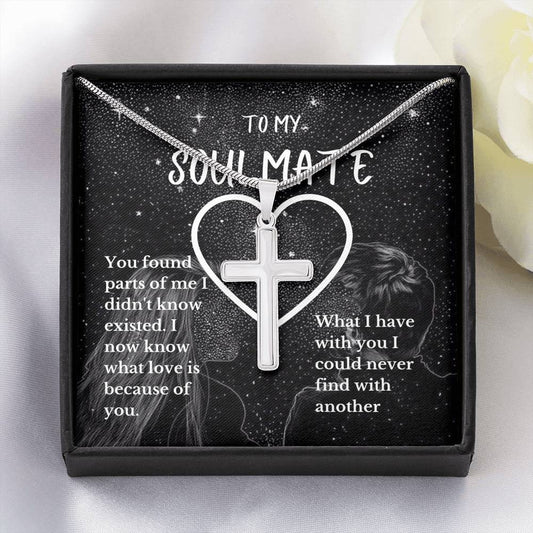 To My Soulmate - You Found Parts Of Me - Artisan Cross Necklace