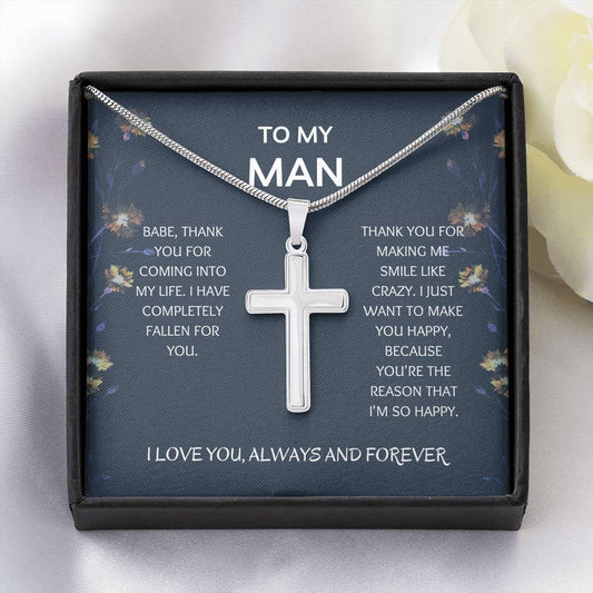 Boyfriend Artisan Cross Necklace, Boyfriend Gift, Gift For Boyfriend,  Boyfriend Birthday, Anniversary Gift, Bestfriend Gift, Gift Ideas, I Love You Card, Card For Boyfriend