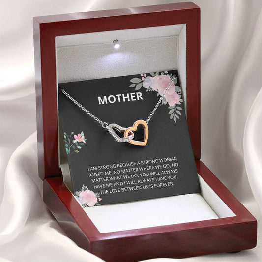 Mother - Strong Woman Interlocking Hearts Necklace - Mothers Day Gift, Mothers Day Card, Child Mother, Grandmother and Daughter, Happy Mothers Day, Necklace, Mother of the Bride