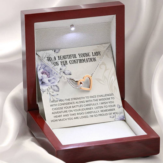Confirmation - Wisdom to Choose Interlocking Hearts Necklace - Confirmation Card, Gifts, Baptism Gift, Presents, Jewelry, Boy Confirmation, Girl Confirmation, Confirmation Party