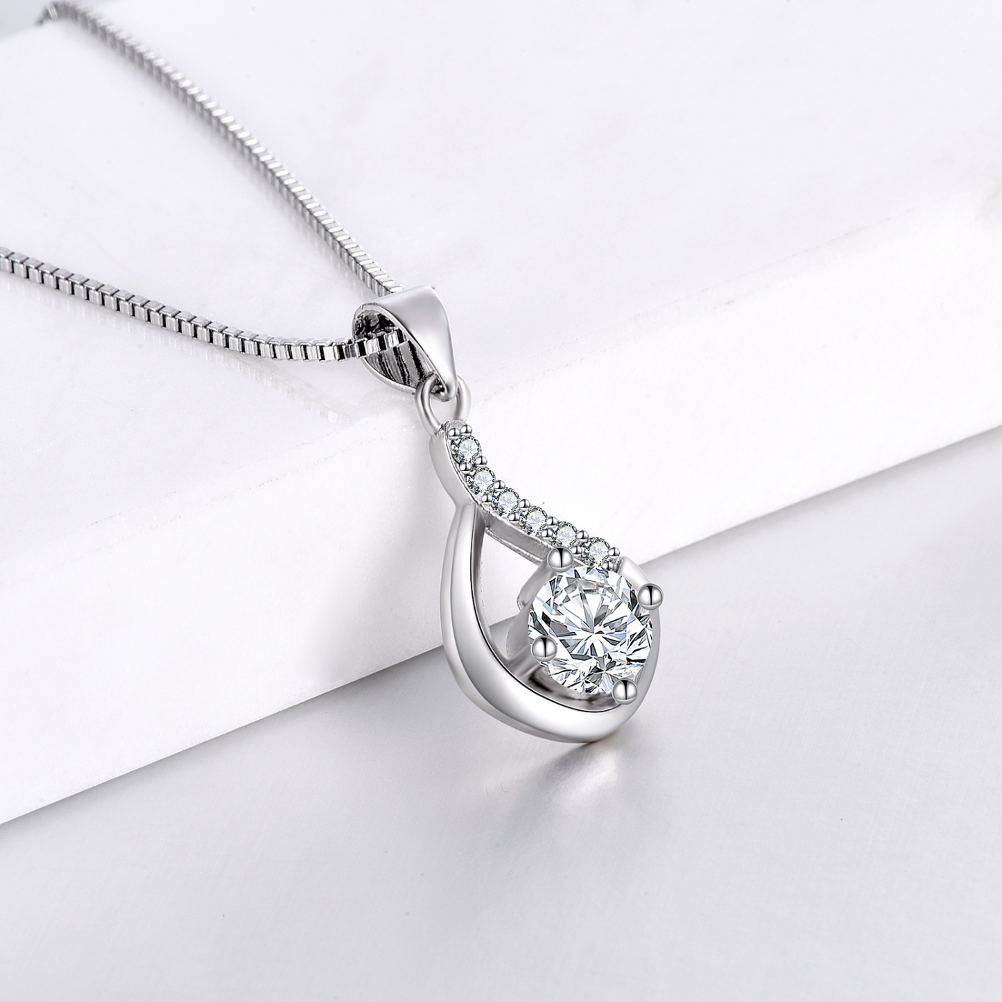 To My Beautiful Daughter - Love Drop Necklace With Card From Mom